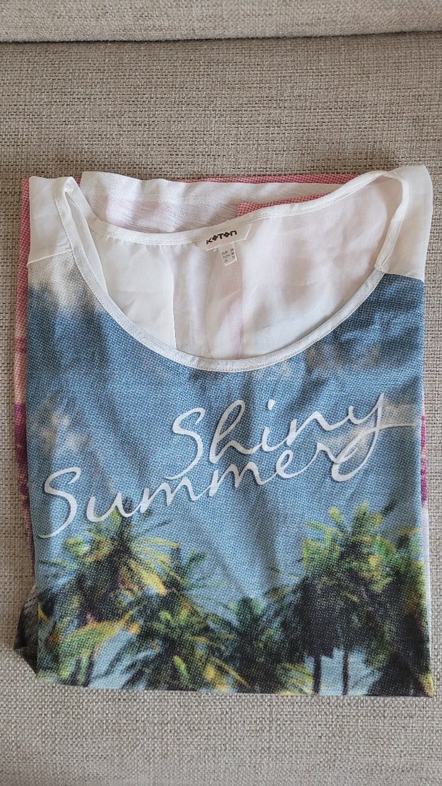 Desenli Kısa Kollu Tül Plaj Elbisesi - Görsel 2