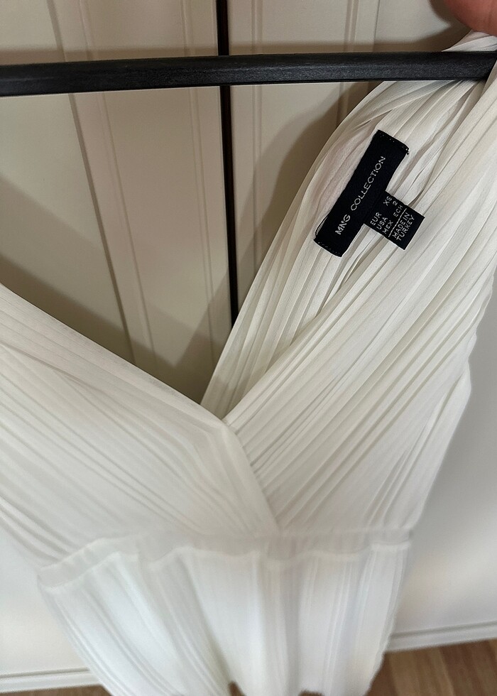 Mango Şifon Elbise - Beyaz , Astarlıdır - Görsel 2