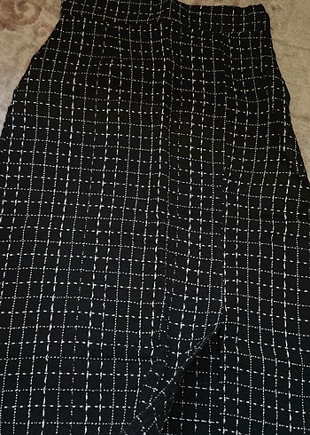 Düğmeli Siyah Kareli Kadın Ceket etek takım - Görsel 2