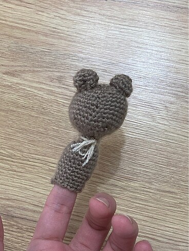 Beden Ayıcık amigurumi el emeği parmak kuklası