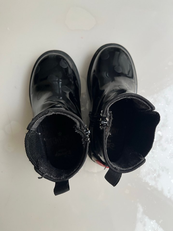 Kız Çocuk Siyah Lastik Tokalı Goth Bot - Görsel 2