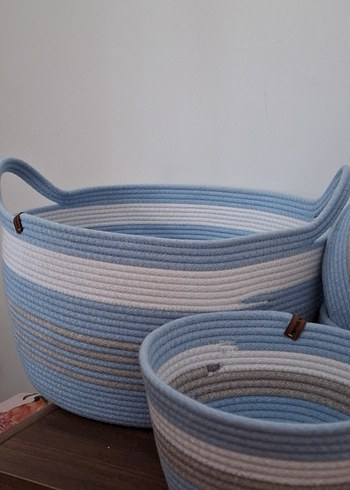 Mavi ve Gri Sepet Seti - Görsel 4