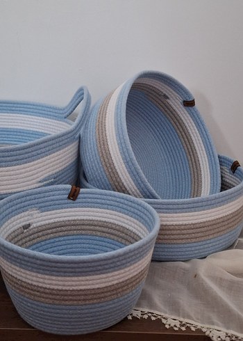 Mavi ve Gri Sepet Seti - Görsel 3
