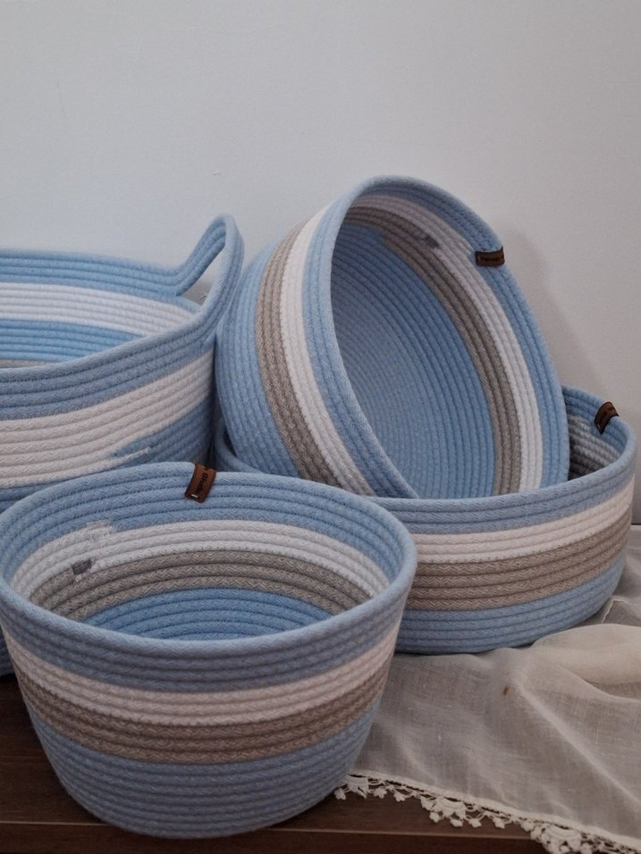 Mavi ve Gri Sepet Seti - Görsel 3