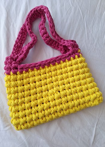 Renkli Örgü Kadın Çanta - Görsel 3