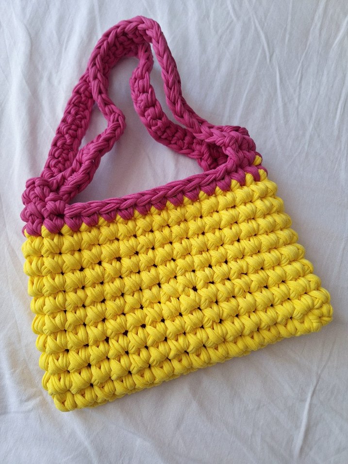 Renkli Örgü Kadın Çanta - Görsel 3