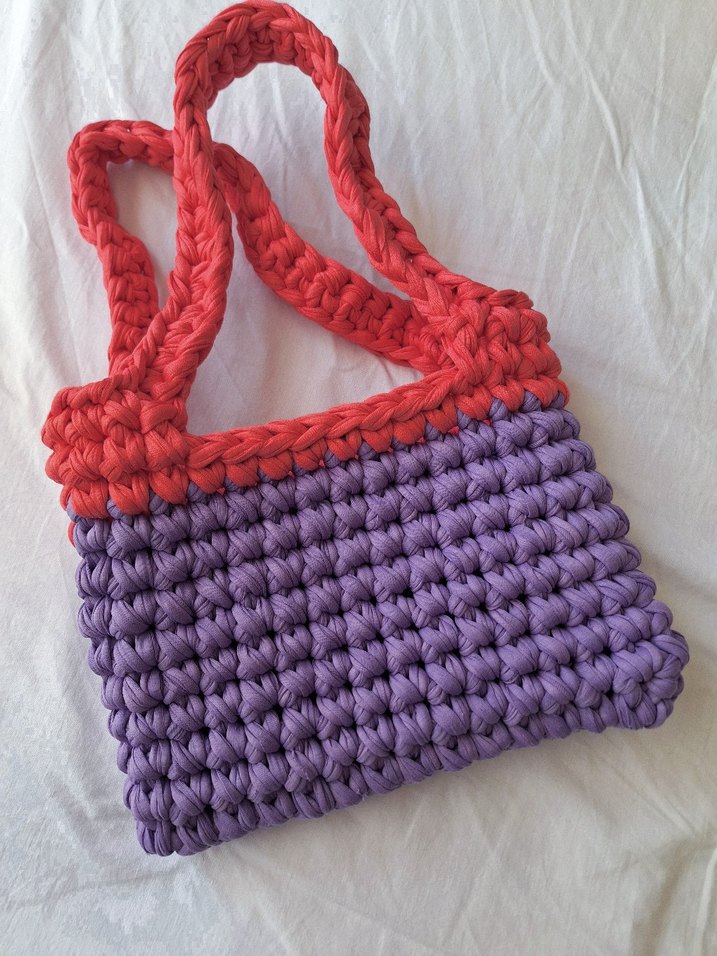 Renkli Örgü Kadın Çanta - Görsel 4