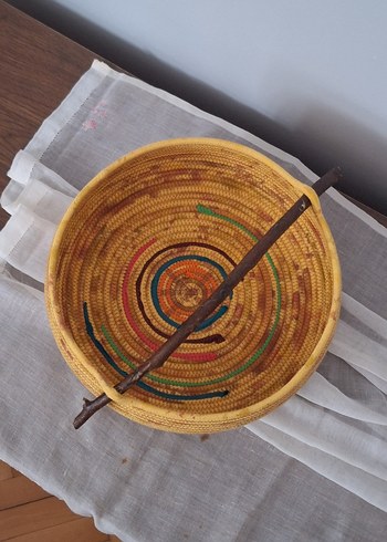 Çok Renkli Hasır Sepet Seti - Görsel 2