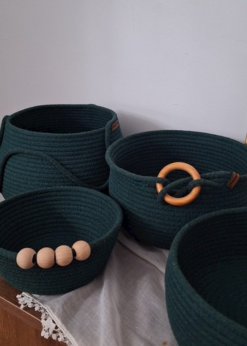 Koyu Yeşil Sepet Seti - Görsel 2