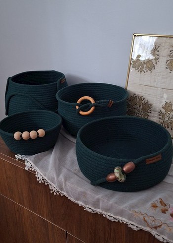 Koyu Yeşil Sepet Seti - Görsel 3