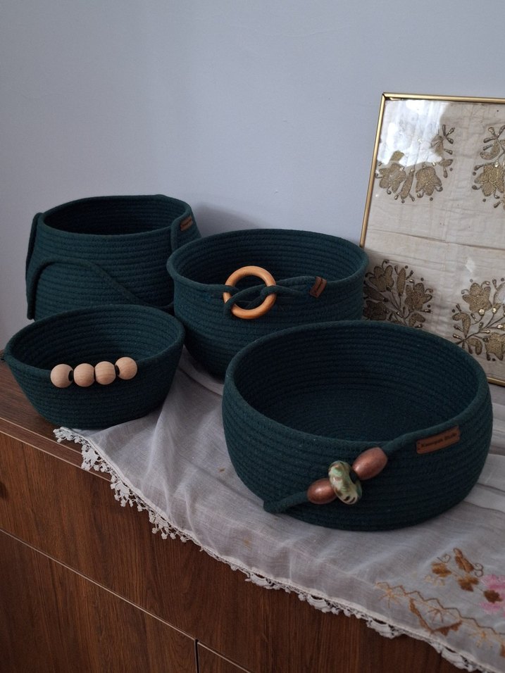 Koyu Yeşil Sepet Seti - Görsel 3