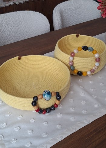 Sarı Boncuklu Sepetler - Görsel 2