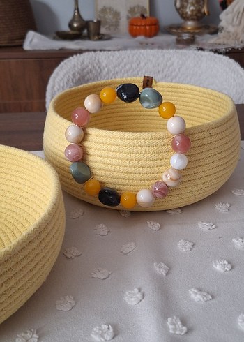 Sarı Boncuklu Sepetler - Görsel 3