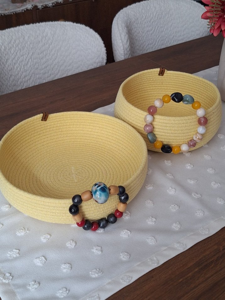 Sarı Boncuklu Sepetler - Görsel 2