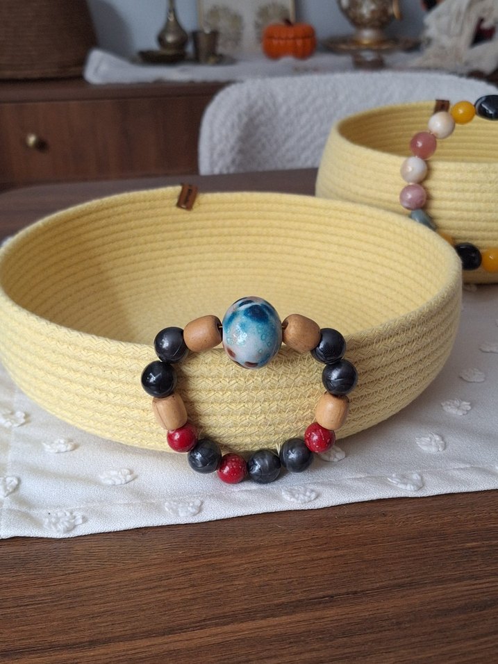 Sarı Boncuklu Sepetler - Görsel 4