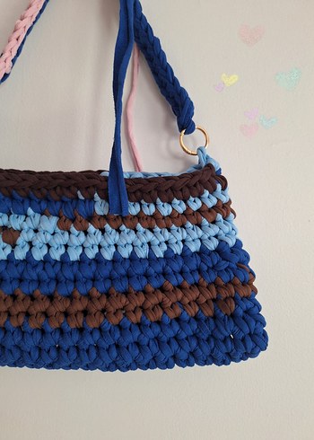 Örgü Kadın Çanta Mavi - Görsel 2