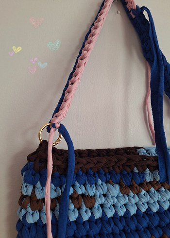 Örgü Kadın Çanta Mavi - Görsel 3