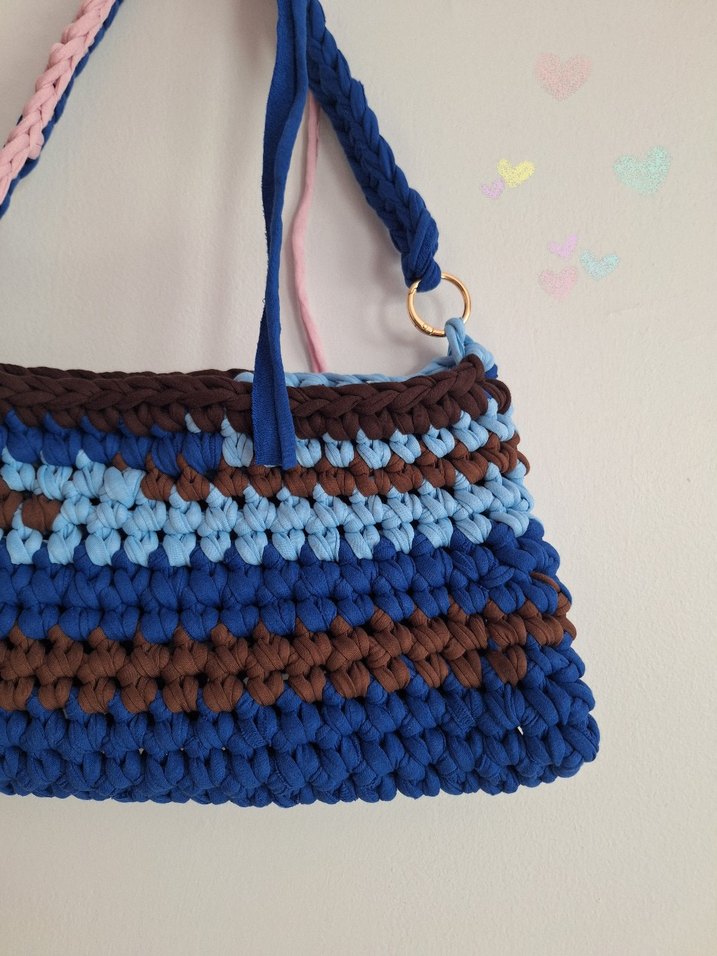 Örgü Kadın Çanta Mavi - Görsel 2