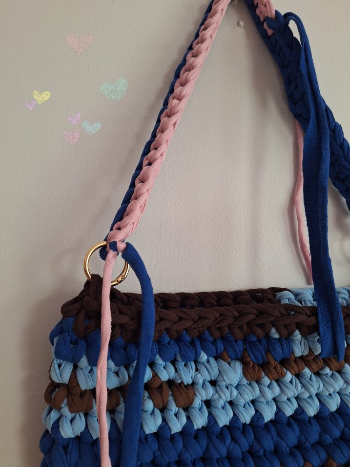 Örgü Kadın Çanta Mavi - Görsel 3