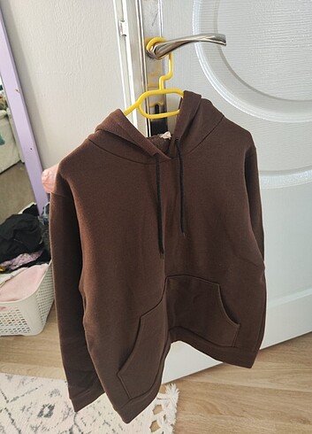 m Beden Acı kahve rengi kanguru model sweat