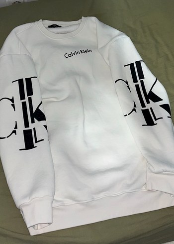 Calvin Klein Beyaz Erkek Sweatshirt - Görsel 2