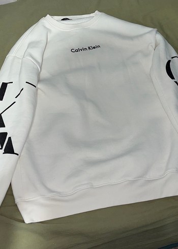 Calvin Klein Beyaz Erkek Sweatshirt - Görsel 3