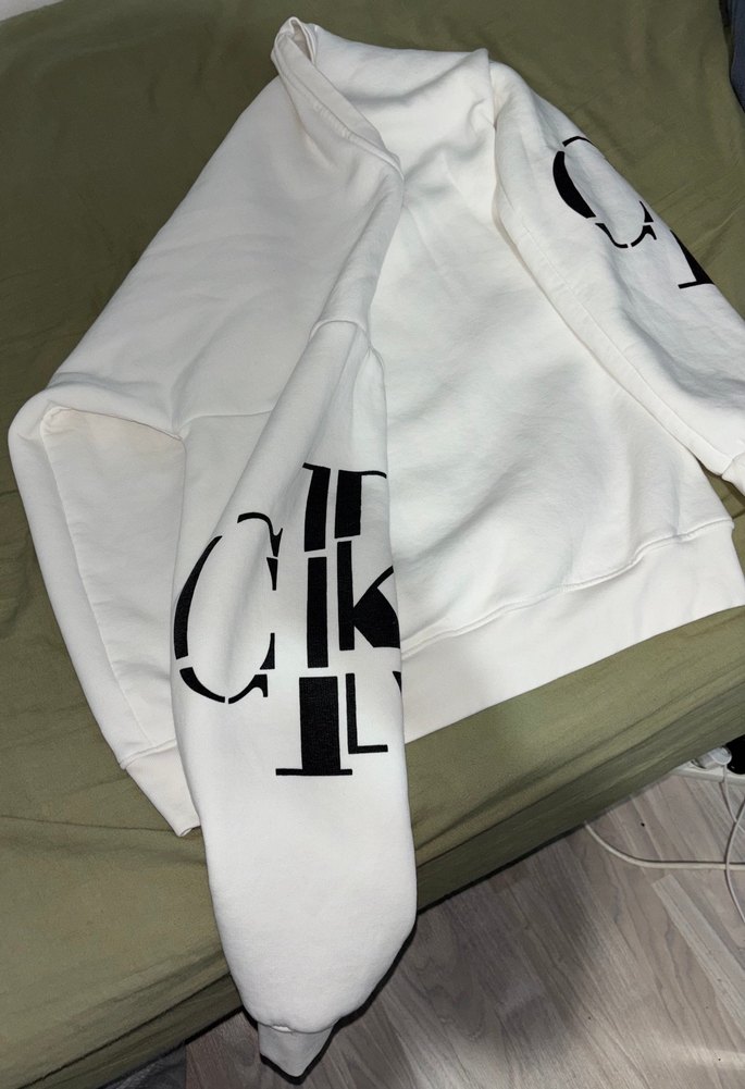 Calvin Klein Beyaz Erkek Sweatshirt - Görsel 4
