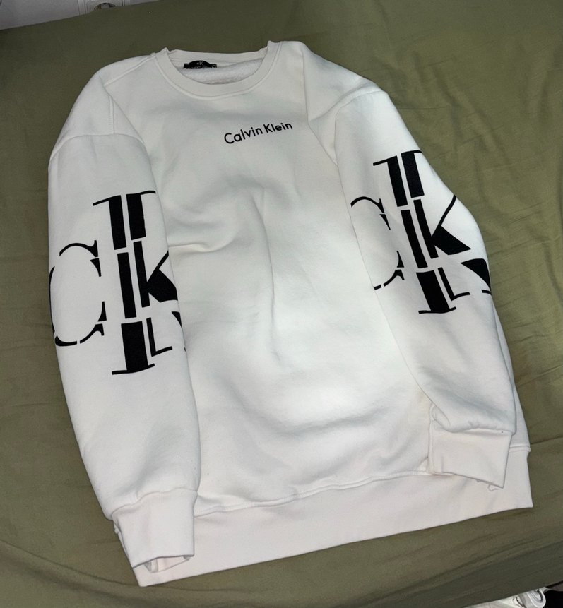 Calvin Klein Beyaz Erkek Sweatshirt - Görsel 2