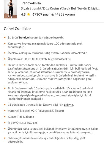 Siyah Kumaş Pantolon - Görsel 5