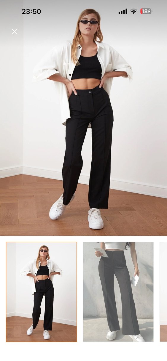 Siyah Kumaş Pantolon - Görsel 4