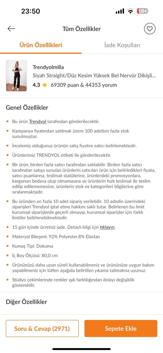 Siyah Kumaş Pantolon - Görsel 5