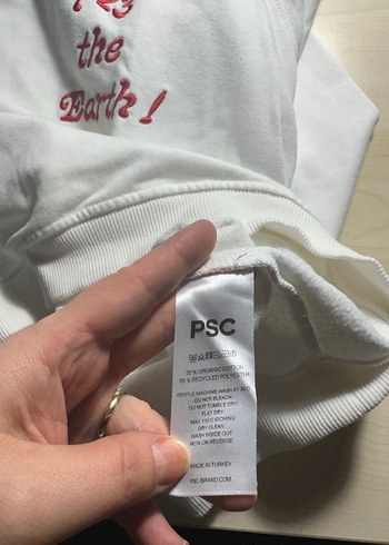 Beyaz Pamuklu Baskılı Kadın Sweatshirt - Görsel 4