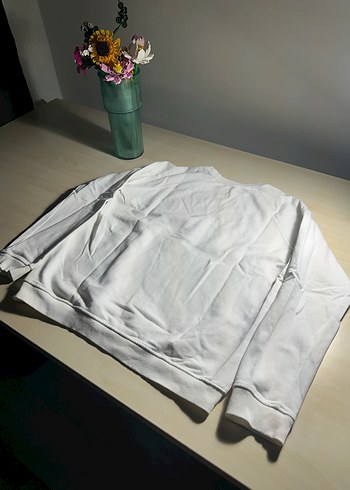 Beyaz Pamuklu Baskılı Kadın Sweatshirt - Görsel 2