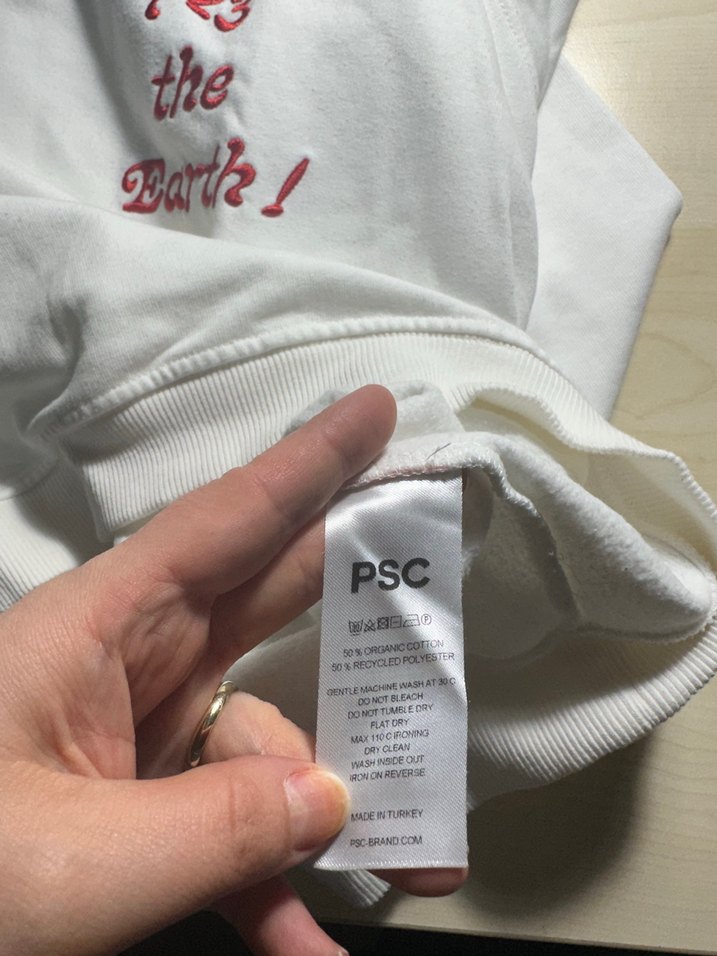 Beyaz Pamuklu Baskılı Kadın Sweatshirt - Görsel 4