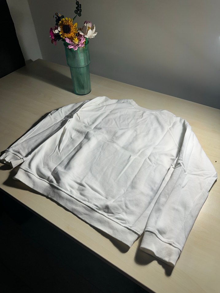 Beyaz Pamuklu Baskılı Kadın Sweatshirt - Görsel 2