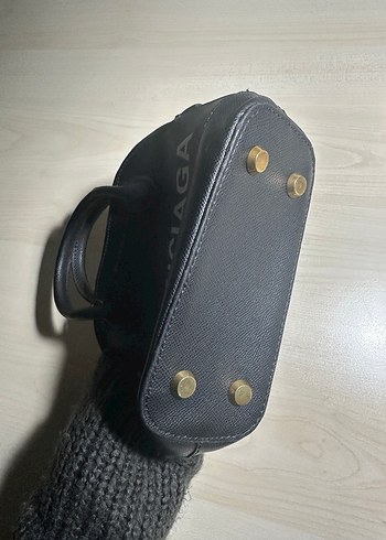 Siyah Suni Deri Balenciaga Kadın El Çantası - Görsel 3