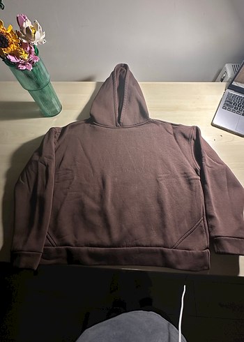 Kadın Kahverengi Kapüşonlu Sweatshirt - Görsel 2