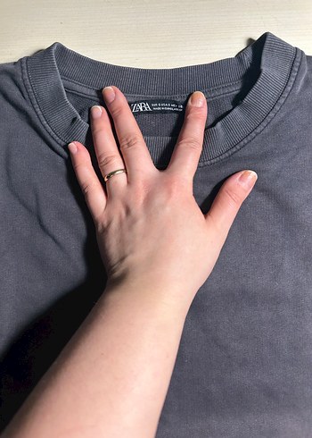 Gri Oversize Sweatshirt - Görsel 3