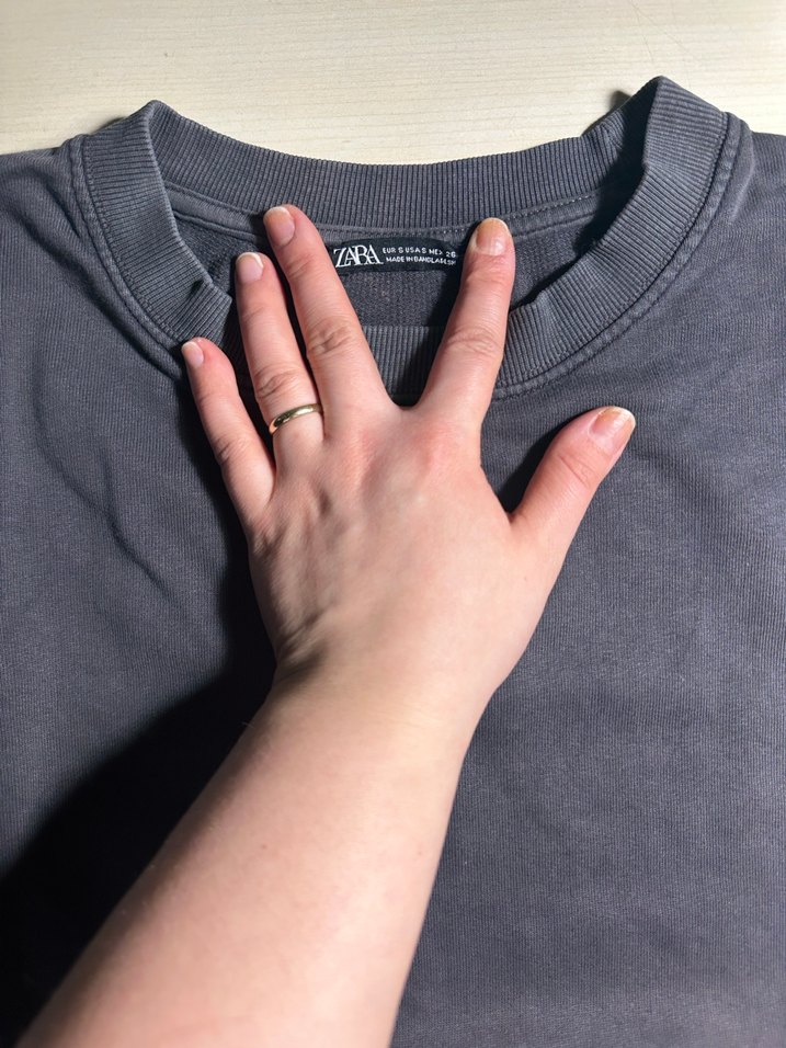 Gri Oversize Sweatshirt - Görsel 3