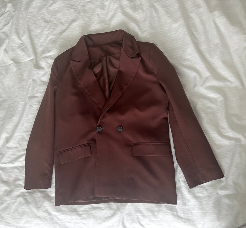 Kadın Kahverengi Düğmeli Blazer Ceket - Görsel 3