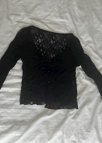 Siyah Dantelli Bluz - Görsel 2
