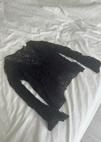 Siyah Dantelli Bluz - Görsel 4