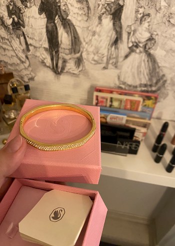 Işıltılı Altın Kadın Bileklik Swarovski