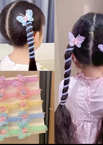 Bohem Tarz Pastel Renkli Elastik Kelebek Saç Bantları