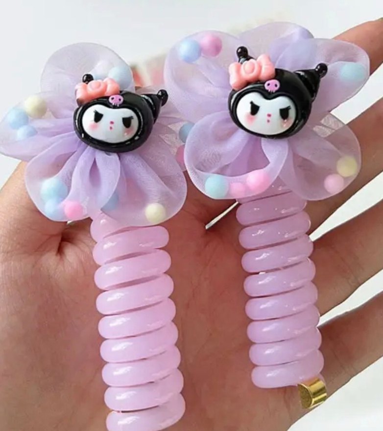 Mor Elastik çocuk Saç Tokası - Görsel 3