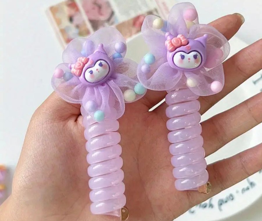 Mor Elastik çocuk Saç Tokası - Görsel 2