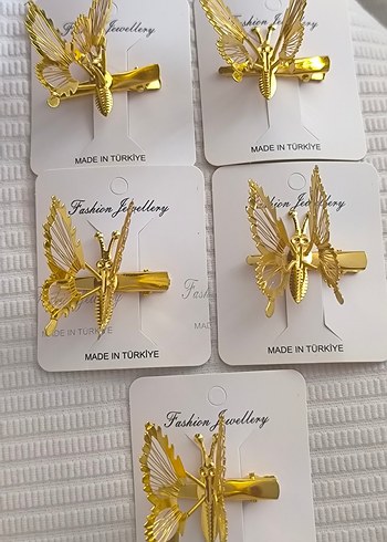 Altın Renkli Detaylı Kelebek Toka