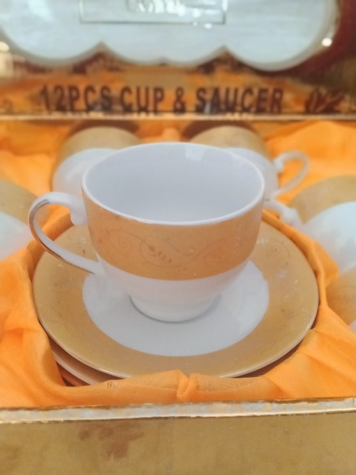 Altın Detaylı Beyaz 6'lı Fincan Seti - Görsel 2