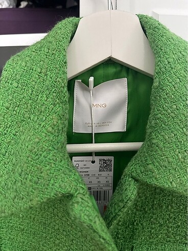 xs Beden Yeşil Mango Crop Ceket
