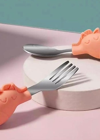 Pembe Çocuk Çatal Kaşık Seti
